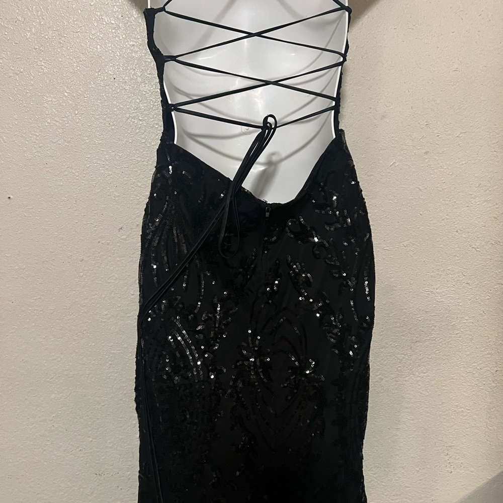 Crystal Doll Black Sequin Maxi Dress - Picture 3 of 7